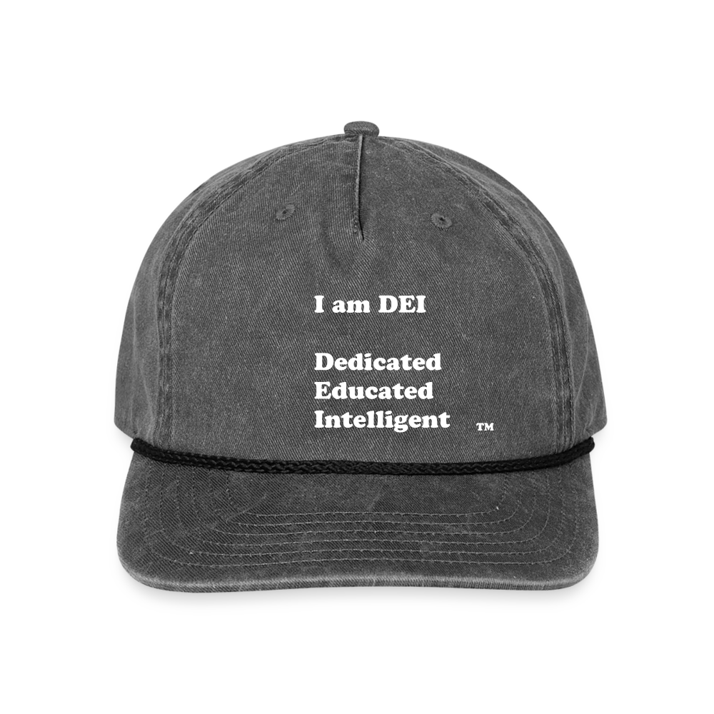 I am DEI - Vintage Washed Rope Cap - washed black