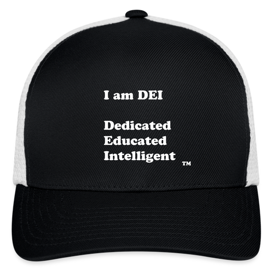 I am DEI-Flexfit Fitted Baseball Cap - black/white
